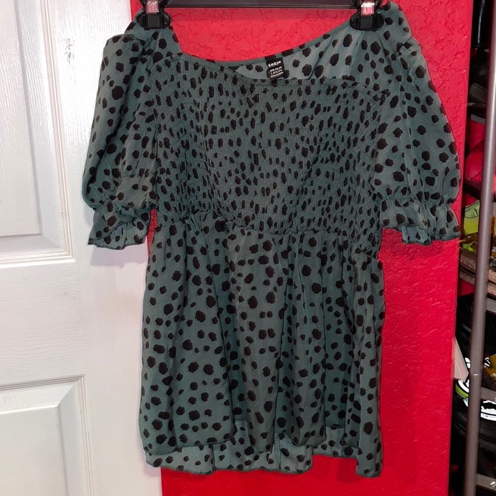 SHEIN leopard blouse